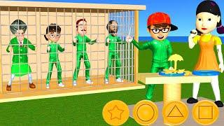 Scary Teacher 3D vs Squid Game Honeycomb Candy Shape Challenge Out of Prison in Squid Game Season 2