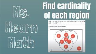 Find the Number of Elements in each region of a Venn Diagram