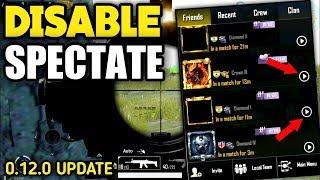 How to disable spectator mode in pubg mobile