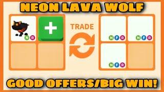 NEW LATEST OFFERS FOR NEON LAVA WOLF!! GOT A HUGE WIN!! Rich Servers Adopt me