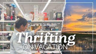 THRIFT WITH ME ON VACATION & AT HOME | 2 thrift stores, a thrift haul & home decor on a budget!