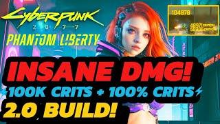 Cyberpunk 2077 - MASSIVE 100k+ Crit DMG | 100% Crit Chance | 2.0 BROKEN BUILD!