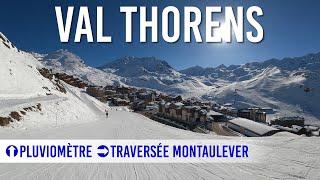 Skiing blue pistes 'Pluviomètre' and 'Traversée Montaulever' in Val Thorens, Les 3 Vallees