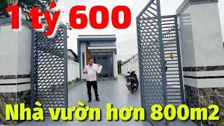 Nhà vườn đẹp 800m2 nở hậu mới xây ở thị xã Hòa Thành Tây Ninh bán giá rẻ 1 tỷ 600 triệu đường 10m