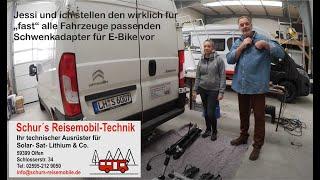 Auch für Transit, Crafter, Sprinter etc. Genialer, E-Bike Träger-Adapter mit Schwenkfunktion.