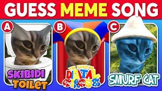 Guess The Meme SONG Chipi Chipi Chapa Chapa Cat, The Amazing Digital Circus, Smurf Cat, Skibidi