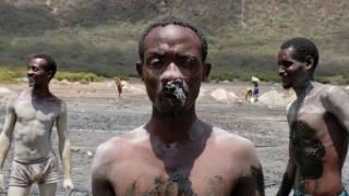 Borana tribe collecting salt in El Sod Volcano, south Ethiopia - Eric Lafforgue