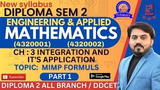 INTEGRATION AND ITS APPLICATION CH 3 SEM 2 MATHEMATICS || PART 1 || MIMP EXAMPLES #gtuimp #gtu