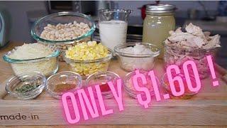 $1.60 per serving! Chicken & Corn White Chili - So many beans