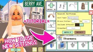 HOW TO USE *NEW THEMES & NEW SEARCH SETTINGS* IN THE AVATAR EDITOR IN BERRY AVENUE 