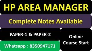 HP Area manager Study Material | HPPSC Area Manager Study Material | HP Area Manager Complete Notes