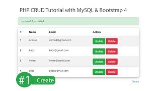 PHP CRUD Tutorial with MySQL & Bootstrap 4 #1 Create
