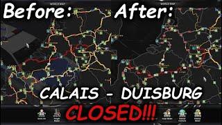 Calais-Duisburg route CLOSED during April 1st! | Timelapse | ETS2/TruckersMP