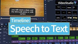 How to convert speech to text on the timeline in VideoStudio