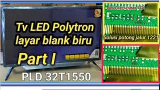 tv led polytron layar blank biru