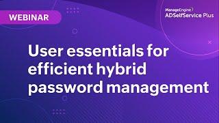 User essentials for efficient hybrid password management