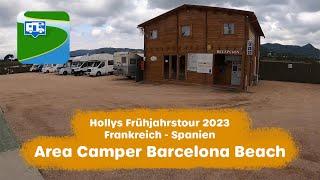 Area Camper Barcelona Beach in Cabrera de Mar - Mataro (Spanien) - Frühjahrstour 2023