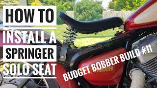 Budget Bobber Build #11 |  How to Install an Ebay Solo Springer Seat on Yamaha Virago XV250