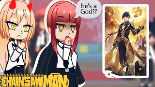 Chainsawman reacts to Denji as Zhongli/Morax from Genshin Impact 1/? |Gacha life|