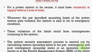 Contingency Analysis_Power Syatem II_ by Dr. S.P.Singh