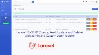 Laravel 10 CRUD (Create, Read, Update and Delete) with admin and Custom Login register