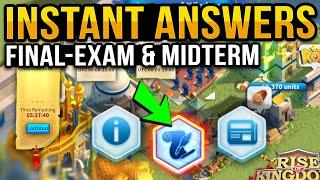 Final Exam & Midterm: ALL Answers super FAST + (Learning) Tool  - Rise of Kingdoms ROK Fleisch