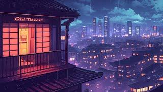 Raining in Old Japanese Town  Lofi Hip Hop Beats & 80's Retro Vibes ~ Beats to chill/study