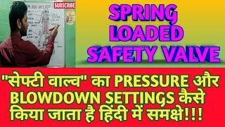 SPRING LOADED SAFETY VALVE OPERATION || PRESSURE & BLOWDOWN SETTINGS OF IT || [हिंदी]