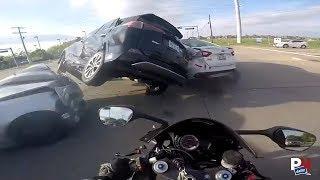 Biker Was Lucky To Walk Away After This Intersection Crash