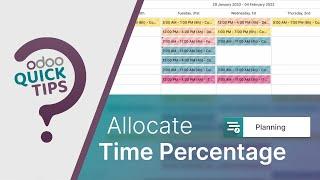 Odoo Quick Tips -  Allocate time percentage [Planning]