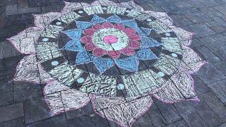 DIY rangoli with chalk piece | magic craft works