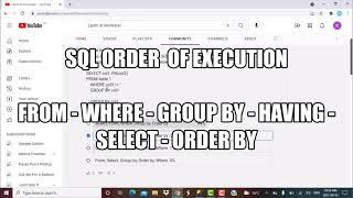 SQL Query  | Order of Execution