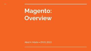 Magento 2 Training - Magento Overview