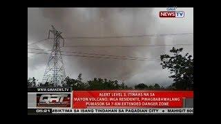 QRT: Alert level 3, itinaas na sa Mayon Volcano