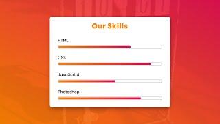 Cool Animated SKILLS Bar using Html And CSS | Skill bar animation CSS