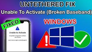 Broken Baseband Untethered Bypass Windows | Fix Unable to Activate iPhone iPad Checkra1n Windows