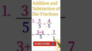 Trick of Addition of  Fractions in 2 seconds| |#adding Fraction| #addition |Meemak Academy | #shorts