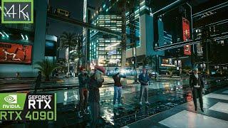 4K Ambient walk around Cyberpunk 2077 I RTX 4090 Path Tracing AI DLSS 3.5