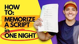 How To Memorize A Script In One Night