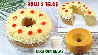 HANYA 2 TELUR BISA BUAT BOLU SECANTIK INI | BOLU JADUL TOPING KEJU UNTUK JUALAN | BOLU TAKARAN GELAS