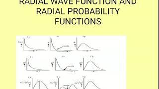 Radial wave function, radial probability, radial probability distribution graph