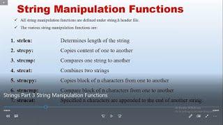 Strings Part 3 String Manipulation Functions