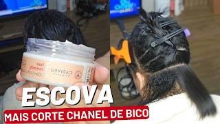 TRATAMENTO ANTES DA ESCOVA + CORTE CHANEL DE BICO