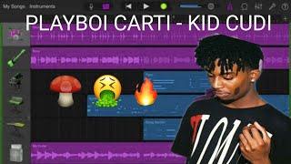 How to make PLAYBOI CARTI - KID CUDI on GarageBand iOS // sampling tutorial