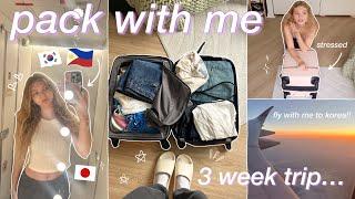 TRAVEL & PACK WITH ME FOR ASIA! *stressful* three weeks of traveling in korea, japan & philippines