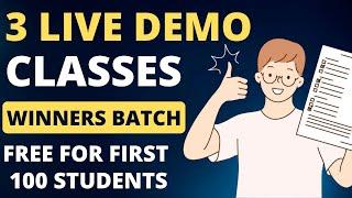 Only for 100 students | 3 live demo classes for FREE from today | CAT MBA Winners Batch 2024