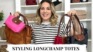 7 LOOKS - HOW TO STYLE LONGCHAMP LE PLIAGE TOTES  lookbook including workwear, date night & more