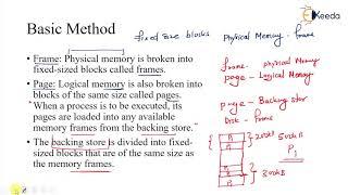 Non-Contiguous Memory Allocation Methods: Page And Frame | GATE Operating System