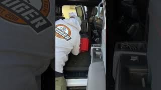 Raptor work truck back seat storage using Stealthmount Packout Cleats #shorts #construction #tools