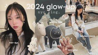 2024 glow up in nyc ⊹ dying my hair, nail extensions, glow up tips & friend dates